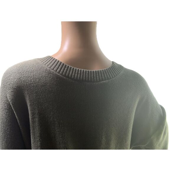 Hollister Green Long Sleeve V Neck Tie Front Ribbed Sweater Size Extra Large - Picture 5 of 12